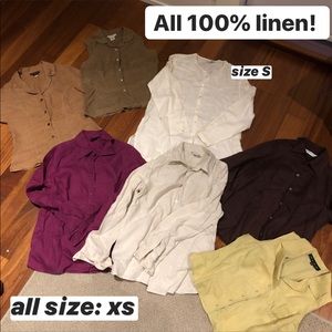 Vintage 100% linen tops BUNDLE!